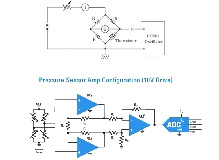 Pressure Sensor Amp Configuration (10V Drive) 관련 이미지